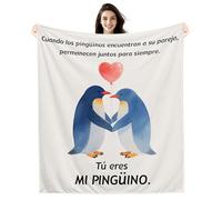 Cuando los pingüinos encuentran a su pareja permanecen juntos para siempre Tú eres mi Pingüino Manta romántica para él Manta para Novio Marido Regalo para Cumpleaños San Valentín o Navidad