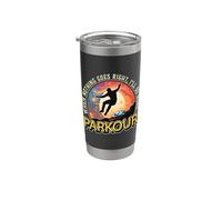 Cuando nada va bien, haré el parkour de backflip freerunning Vaso térmico de acero inoxidable de doble pared