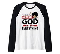 Cuando no Tengo Nada Dios Cristiano Hombres Mujeres Crisitanos Camiseta Manga Raglan