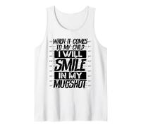 Cuando se Trata de mi Hijo, sonreiré en mi Foto policial Camiseta sin Mangas