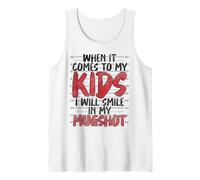 Cuando se Trata de mi Hijo, sonreiré en mi Foto policial Camiseta sin Mangas