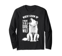 Cuando sea mayor, Dire Wolf Amante de los lobos, el lindo cachorro Howl Regresa Manga Larga