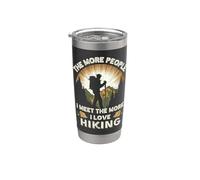 Cuantas más personas conozco, más me encanta el senderismo Retro Camping Vaso térmico de acero inoxidable de doble pared