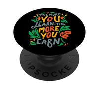 Cuanto más aprendas, más ganas Cita Motivacional PopSockets PopGrip Adhesivo