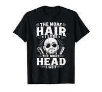 Cuanto más Cabello pierdo, más Cabeza me Pongo Divertida Cita Calva Camiseta gráfica económica, Hombre, Negro, L