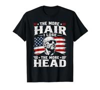 Cuanto más Cabello pierdo, más Cabeza me Pongo Divertida Cita Calva Camiseta gráfica económica, Hombre, Negro, L