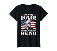 Cuanto más Cabello pierdo, más Cabeza me Pongo Divertida Cita Calva Camiseta gráfica económica, Mujer, Negro, L