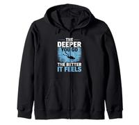 Cuanto más profundo vayas, mejor se siente el buceo buceador Sudadera con Capucha