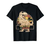 Cuarenta y cinco a Saurus Cumpleaños T Rex 45 Años Dino 45 Camiseta