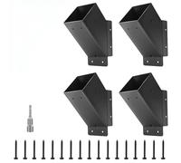 Cuarenta y cinco paréntesis angulares de estructura de jardín de acero suave para mayor estabilidad en construcciones al aire libre y postes de madera, juego de sombra de cubierta a prueba de