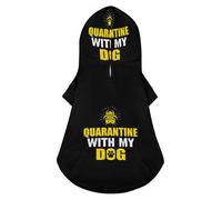 Cuarentena con mi Perro Sudaderas con Capucha para Mascotas Imprimir Ropa para Mascotas Suéter cálido Chaqueta para Mascotas para Perro Gato S