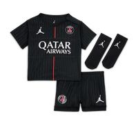 Cuarta equipación Stadium París Saint-Germain 2025/26 Equipación de fútbol de 3 piezas Replica Jordan - Bebé e infantil - Negro 3-6M