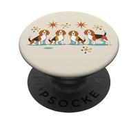 Cuarteto Beagle de Estrellas atómicas para Perros Modernos de Mediados de Siglo PopSockets PopGrip Adhesivo