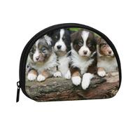 Cuarteto de Cachorros pequeños de Pastor Australiano, Bolsa pequeña para Guardar Toallas sanitarias y Maquillaje, Monedero para cosméticos de Mujer