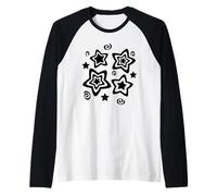 Cuarteto Estrella Y2K de los 90 bajo el Cielo Estrellado Camiseta Manga Raglan