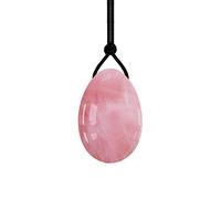 Cuartos de rosa natural Juego de huevos de Yoni Obsidiana Ejercicio de Kegel Huevo de jade Apretar los músculos Bolas de cristal Nefrita Jade Yoni Huevo-Rosa Quartz_45x30mm