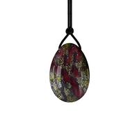 Cuartos de rosa natural Yoni Egg Set Obsidiana Kegel Ejercicio Huevo de jade Apriete muscular Bolas de cristal Nefrita Jade Yoni Egg-Dragon Blood_45x30mm