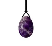 Cuartos de rosas naturales Juego de huevos Yoni Obsidiana Ejercicio de Kegel Huevo de jade Apretar los músculos Bolas de cristal Nefrita Jade Yoni Egg-Amethyst_40x25mm
