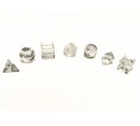 Cuarzo Cristal, 7 Piedras, Geometría Sagrada, Gemas, Piedra Sólida Platónica. Cristal Sanador, Equilibrio de Chakras.