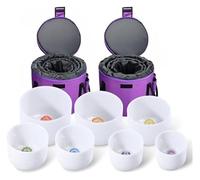 Cuarzo Cristal Cuencos Cantores Mazos, 6-12 Inch Chakra For Yoga, Sound Healing, Crystal Cleansing, Meditation, Sound Healing, With Suede Striker, Rubber Mallet, O-Ring(432hz)