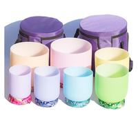 Cuarzo Cristal Cuencos Cantores Mazos, 6-12 Inch Set, With Silk Brocade Cushion, Carrying Bags, Balancing Body Chakra, Adjusting Emotional State(432hz)