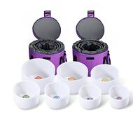 Cuarzo Cristal Cuencos Cantores Mazos, 6-12 Inch Set, With Suede Striker, Rubber Mallet, For Yoga, Sound Healing, Crystal Cleansing, Meditation, Sound Healing(440hz)