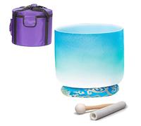 Cuarzo esmerilado degradado, Cuenco tibetano de cristal 7 notas 8-12 pulgadas(B Note,12 INCH)