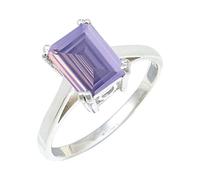 Cuarzo lavanda hombre y mujer Anillo baño plata Joyería C1157AX_65 (20.7)