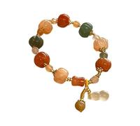 Cuarzo Natural Mensajes Negro Joyería Flor Bead Jade Pulseras para Mujer Good Key Jade Dainty Beads Pulseras Gold Jewelry For Women Her Him Father Madre Inoxidable Pulsera Imán Anillos, talla única