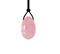 Cuarzo rosa natural Yoni Egg Set Huevo de jade Músculo vaginal reafirmante Kegel Ejercicio Crystal Yoni Wand Higiene femenina Piedra de masaje, huevos perforados-medio