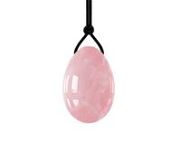 Cuarzo rosa natural Yoni Egg Set Huevo de jade Músculo vaginal reafirmante Kegel Ejercicio Crystal Yoni Wand Higiene femenina Piedra de masaje, huevos perforados-grandes