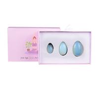 Cuarzo rosa natural Yoni Egg Set Huevos de jade perforados Mujeres Kegel Ejercitador Apretón muscular vaginal Bolas de cristal Piedra de masaje, ópalo