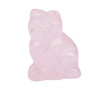 Cuarzo Rosa Tallado en Forma de Gatito Decoración Estatuilla Estatua Ornamento Rosa Cristal Curación Piedra Decoración de Piedras Preciosas