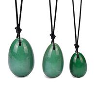 Cuarzo rosa Yoni Egg Set Huevos de jade natural Mujeres Kegel Ejercitador Masaje Yoni Varita Jade,3 Huevos de aventurina