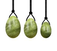 Cuarzo rosa Yoni Egg Set Huevos de jade natural Mujeres Kegel Ejercitador Masaje Yoni Varita Jade,3 Huevos verdes