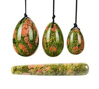 Cuarzo rosa Yoni huevo Huevos de jade Mujeres Kegel Jade, Unakite Egg Set