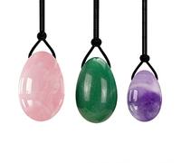 Cuarzo rosa Yoni huevos Piedra natural Amatista Jade Egg Set Ajuste vaginal Yoni huevo masaje vaginal Huevos de jade, conjunto completo