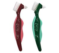 Cuasting 2 cepillos de dientes duros de calidad, cepillo de dientes, cepillo de limpieza, cerdas multicapa y cepillo portátil de doble cara
