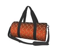 Cuatrifolio Dorado sobre Naranja Quemado, Bolsa de Viaje de Gran Capacidad, Bolso Redondo, Bolsa de Viaje Deportiva, Bolsa de Mano, Bolsa de Fitness
