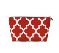 Cuatrifolio Rojo Intenso y Blanco, Bolsa de artículos de tocador Bolsa de Maquillaje Bolsa de cosméticos Bolsa de artículos de tocador de Viaje portátil