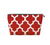 Cuatrifolio Rojo Intenso y Blanco, Bolsa de Maquillaje Bolsa de cosméticos Bolsa de artículos de tocador de Viaje portátil Bolsa de artículos de tocador