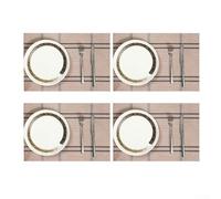 Cuatro alfombrillas de comedor impermeables y resistentes al calor con respaldo antideslizante, diseñadas para proteger las mesas de derrames, calor y arañazos (rosa)