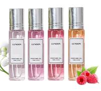 Cuatro botellas de spray de perfume, granada, peonía, jazmín de flores naranjas y lirio, fragancia floral natural y dulce, spray de fragancia corporal para mujeres de viaje