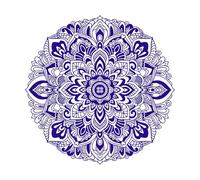 cuatro diseños de mandalas circulares Calcomanías de letras 67.2x67.2cm Vinilos para ventanas Azul oscuro
