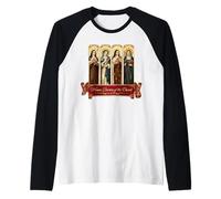 Cuatro Doctoras de la Iglesia Santas Católicas Teresa Camiseta Manga Raglan