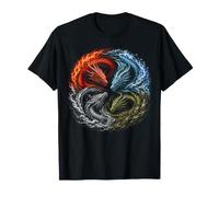 Cuatro Elementos Dragones Yin Yang Fuego Agua Tierra Aire Regalos Camiseta