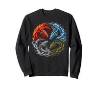 Cuatro Elementos Dragones Yin Yang Fuego Agua Tierra Aire Regalos Sudadera