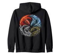 Cuatro Elementos Dragones Yin Yang Fuego Agua Tierra Aire Regalos Sudadera con Capucha