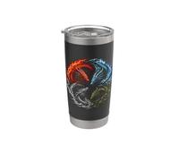 Cuatro Elementos Dragones Yin Yang Fuego Agua Tierra Aire Regalos Vaso térmico de acero inoxidable de doble pared
