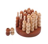 ＡＷＨＡＯ Cuatro en Línea Ajedrez de Mesa Juguete Educativo de Madera Pieza de Interactiva Tablero de Estrategia Portátil Adecuado para Desarrollo